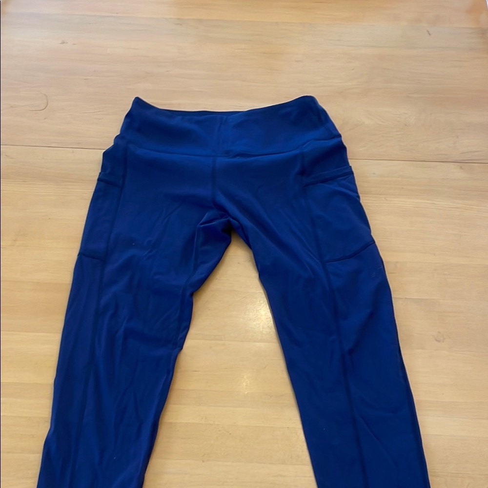 Sioro Navy Blue Leggings With Pockets